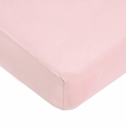 Picture of American Baby Company Fitted Crib Sheet 28" x 52", Soft Breathable Neutral 100% Cotton Jersey Sheet, Baby Pink, for Boys and Girls, Fits Crib and Toddler Bed mattresses