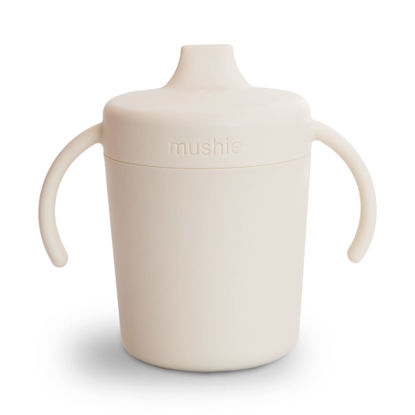 Picture of mushie Trainer Sippy Cup | Made in Denmark | Leak Resistant Twist-Off Lid & Handles | Plastic |6 Months + (Ivory)