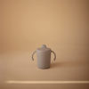 Picture of mushie Trainer Sippy Cup | Made in Denmark | Leak Resistant Twist-Off Lid & Handles | 6 Months + (Smoke)