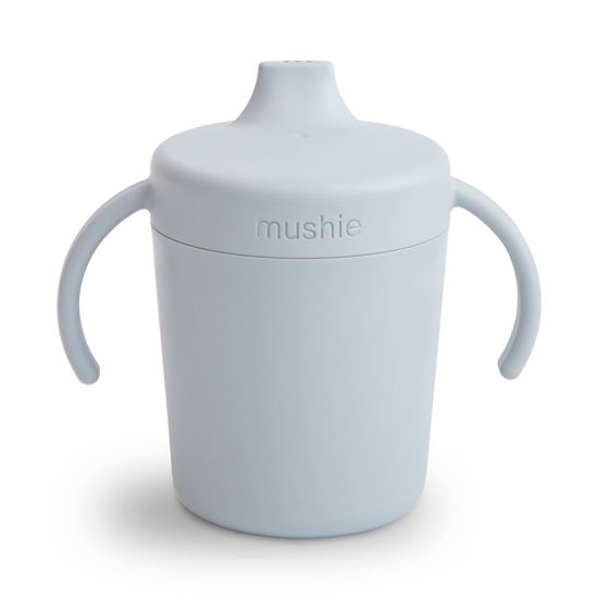 Picture of mushie Trainer Sippy Cup | Made in Denmark | Leak Resistant Twist-Off Lid & Handles | 6 Months + (Cloud)