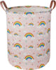Picture of NTAOHAMPER Pink Rainbow Laundry Hamper,Baby Nursery Hamper,Kids Toy Storage Basket for Girls Bedroom,Gift Basket,Room Decor(Rainbow)