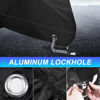 Picture of XYZCTEM Motorcycle Cover -Waterproof Outdoor Storage Bag,Made of Heavy Duty Material, Fits up to 91" Harley Davison and All Motors(Black& Lockholes& Professional Windproof Strap)