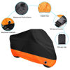 Picture of XYZCTEM Motorcycle Cover,All Season Black&Orange Waterproof Outdoor Sun Motorcycle Cover,Fits up to 91" Motors