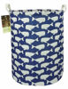 Picture of HUNRUNG Laundry Hamper,Large Canvas Fabric Lightweight Storage Basket Toy Organizer Dirty Clothes Collapsible Waterproof for College Dorms, Children Bedroom,Bathroom (Rould Blue Whale)