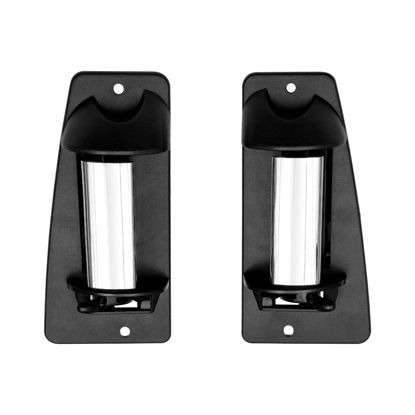 Picture of Exterior Door Handles, Chrome Metal Lever, Compatible with 1999-2007 Chevy Silverado, GMC Sierra 1500 2500 3500, Extended Cab Rear Left Driver and Right Passgenger Side | Replace# 15758171, 15758172