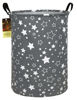Picture of HUNRUNG Laundry Hamper,Large Canvas Fabric Lightweight Storage Basket Toy Organizer Dirty Clothes Collapsible Waterproof for College Dorms, Children Bedroom,Bathroom（Round star）