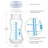 Picture of Maymom Wide-Mouth Milk Storage Collection n Feeding Bottle with Nipple, Dome Cap, Bottle Top, SureSeal Disk; Compatible with Spectra/Luna Pumps; 4.7oz/140mL, 2pc & 9oz/280mL, 2pc