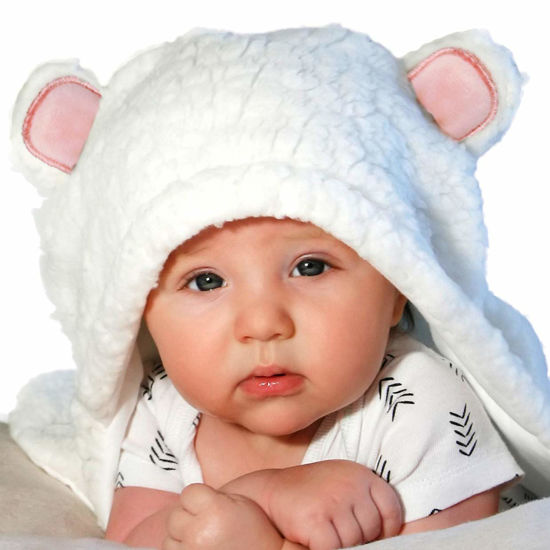 Picture of Jam Naturals- Baby Swaddle Blanket, Cute Bear Organic Receiving Swaddling Wrap, Newborn Baby Girl Soft Plush Registry Gift (Pink 0-3)
