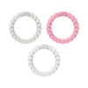 Picture of Dr. Brown's Flexees Beaded Teether Rings, 100% Silicone, Soft & Easy to Hold, Encourages Self-Soothe, 3 Pack, Pink, White, Gray, BPA Free, 3m+