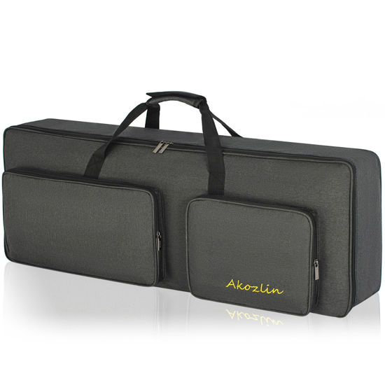Picture of AKOZLIN 49-Key Padded Keyboard Gig Bag Portable Electric Piano Keyboard Case Foldable Bag For 49-Note 54 Key Keyboard 36.6”×14.2”×4.8”