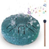 Picture of BABORUI Rain Drum for Outside Garden - Upgraded Non Waterlogging Rain Drum for Outside when It Rains, 3 Inches 6 Notes Steel Tongue Drum Rain Chime, Mini Outdoor Rain Drum Instrument(Malachite)