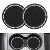 Picture of 2PCS Bling Car Cup Coaster, Universal Vehicle Cup Holder Insert Coaster, 2.75 inch Rhinestone Anti Slip Silicone Car Accessories, Suitable for Most Car Interior, Gift for Women