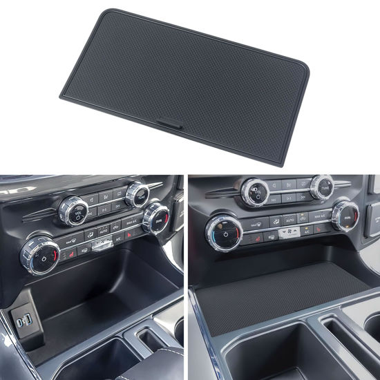 Picture of Center Console Organizer Compartment Cover for 2021-2024 2025 Ford F150 Hidden Panel Secret Pocket Lid Interior Accessories (Fits into The Open Pocket in Front of The Shifter)