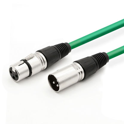 Picture of DREMAKE Audio 50 Foot XLR Cable Snake Cord-3Pin XLR Male to XLR Female Balanced Speaker Cable for Microphone, Stage, Studio Cable - Green