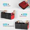 Picture of Simple Deluxe Trunk Organizer for Car/SUV/Truck, Collapsible 2 Compartment 50L Automotive Storage Box with 5 Pocket, 600D Waterproof Oxford Polyester, Anti-slip & Leak-proof, Red New