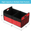 Picture of Simple Deluxe Trunk Organizer for Car/SUV/Truck, Collapsible 2 Compartment 50L Automotive Storage Box with 5 Pocket, 600D Waterproof Oxford Polyester, Anti-slip & Leak-proof, Red New