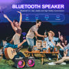Picture of Karaoke Machine for Adults Kids with 2 Wireless Microphones, Portable Bluetooth Speaker with 9 Modes Dynamic LED Lights, Karaoke Speaker with PA System Bass/Echo/USB/TF/AUX for Home Birthday Party