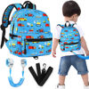 Picture of Accmor Toddler Backpack with Leash, Baby Backpacks with Anti Lost Wrist Link, Cute Mini Kids Backpack Leash Walking Harness for Travel, Small Excavator Backpack Tether for Boys Girls 1-3 (Light Blue)