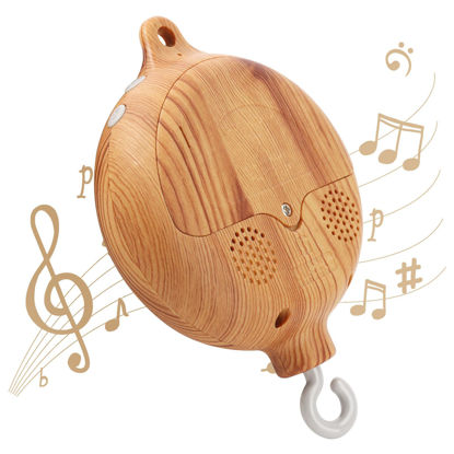 Picture of Baby Mobile Rotary Music Box Imitation Wood with Rotating Hook Crib Mobile Motor