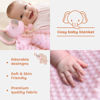 Picture of MOVEPAI Pink Elephant Baby Security Blanket Loveys for Babies Girls, 16" Soft Baby Lovey Blanket, Baby Snuggle Stuffed Animals Blankie, Baby Girls Gifts for Infant and Toddler