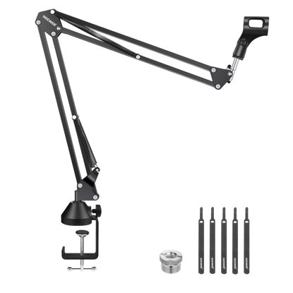 Picture of NEEWER Microphone Arm Stand, Suspension Boom Scissor Mic Arm Stand with 3/8" to 5/8" Screw and Cable Ties Compatible with Blue Yeti Snowball Yeti X Quadcast, etc. Max Load 3.3lb/1.5kg (Black)