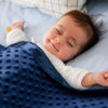 Picture of Pro Goleem Baby Soft Minky Dot Blanket with Silky Satin Backing Baby Gifts for Boys and Girls (Navy Blue, 30’’ x 40’’)