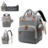 Picture of Diaper Bag with Changing Station, Waterproof 3 in 1 Baby Diaper Backpack with Foldable Changing Pad, Large Travel Back Pack for Baby Girl Boy, Grey