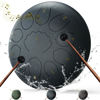 Picture of Rain Drum for Outside,8 Inches 11 Notes Rain Drum for Garden Instrument, Drum Rain Chime Waterproof, Chakra Rain Drum Outdoor，with Drum Bag, Music Book, Drum Mallets (Navy Blue)