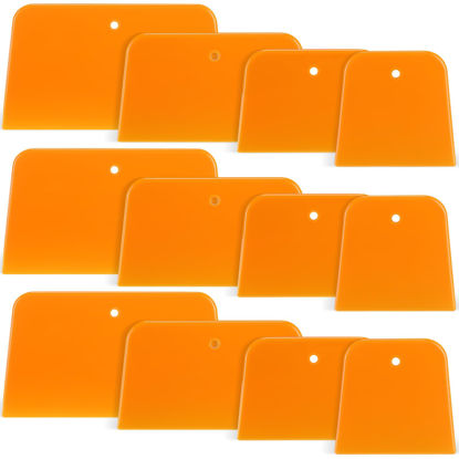 Picture of Frienda Body Filler Spreaders Automotive Body Fillers Plastic Auto Spreader Auto Body Spreader for Applying Fillers Putties Glazes Caulks and Paint (12, 4 Sizes)