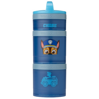 Picture of Whiskware Paw Patrol Stackable Snack Containers for Kids and Toddlers, 3 Stackable Snack Cups for School and Travel, Chase