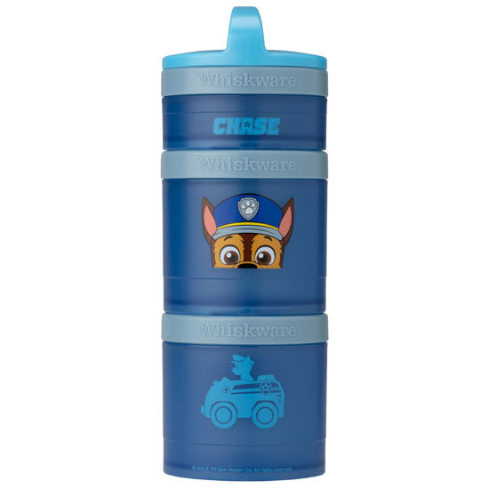 Picture of Whiskware Paw Patrol Stackable Snack Containers for Kids and Toddlers, 3 Stackable Snack Cups for School and Travel, Chase