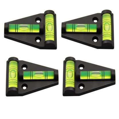 Picture of 4Pcs RV T Level Cross Check Levelers Bubble Levels Use for RVs, Camper, Travel Trailer, Tripods, Camera, Telescope, Photography, Wood Shop, Table, 3D Printer (Black)