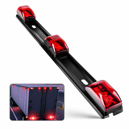 Picture of Nilight TL-11 1PC Red 9 LED ID Bar Marker Tail Black Stainless Steel Bracket for Truck Trailer Boat Identification Light