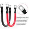 Picture of 4 AWG Battery Cable 4AWG Gauge Pure Copper Battery Inverter Cables with 3/8 in Lugs Both Ends Power Inverter Wire Set for Automotive Solar Marine Boat RV Car Motorcycle Red and Black (9in)