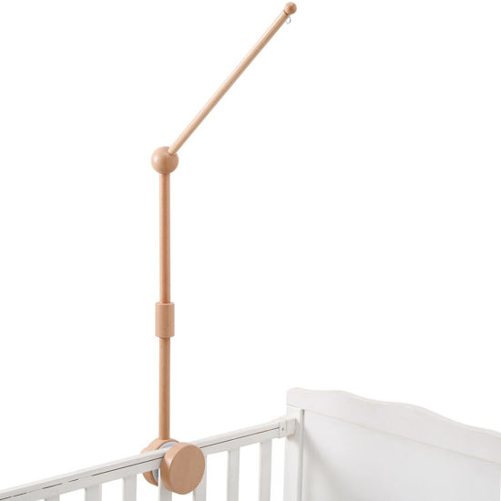 Picture of Baby Crib Mobile Arm - Wooden Baby Mobile Crib Holder 31 inch for Mobile Hanging Baby Crib Attachment for Nursery Decor