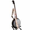 Picture of MUSIC FIRST Original Design, 2 inch width (5cm), “Rosa Multiflora in Cream” Muslin & Genuine Leather Delux Banjo Strap, With 2 pieces of MUSIC FIRST Leather Strap Locker. (Rosa Multiflora in Cream)
