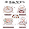 Picture of dearlomum 4-in-1 Baby Play Mat Baby Gym,Tummy Time Mat for Floor Activity Gym Ball Pit Including 30 Balls with 5 Infant Learning Sensory Baby Toys for Newborn Toddler Boy & Girl Gifts(Rainbow)