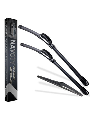 Picture of 3 Wipers Factory Replacement for Original Equipment Windshield Wiper Blades Set 24"+16"+12" (Set of 3) U/J HOOK