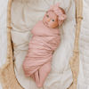 Picture of Konssy Baby Girl Newborn Receiving Blanket with Headband Set Baby Swaddle Nursery Swaddle Wrap