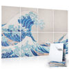 Picture of Tutmyrea Art Acoustic Panels, 48" x 32" Self-adhesive Sound Proofing Padding 8 Pack Acoustical Soundproof Wall Panels, Decorative Sound Absorbing Panels for Home Office (The Great Wave Off Kanagawa)