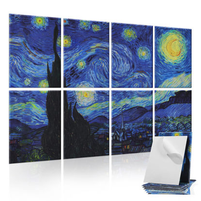 Picture of Tutmyrea 8 Pack Art Acoustic Panels, 48"X32" Self-Adhesive Soundproof Wall Panels, Decorative Sound Absorbing Panels, Acoustic Treatment for Studio Home Office (Starry Night)