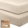 Picture of 2-Pack Waterproof Crib Sheets for Boys, Girls - Viscose Derived from Bamboo Crib Sheets Neutral, Crib Mattress Protector Sheet, Soft Toddler Bed Sheets, Fitted Baby Crib Sheets Girl, Boy (Ecru)