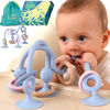 Picture of Jumble Jangle Baby Teething Toys - BPA-Free, Multi Purpose High Chair Toys for Babies: Suction Teething Relief with Sensory Toy Textures for Infants and Toddlers 0-24+ Months (Light Blue)