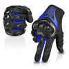 Picture of IRON JIA'S Motorcycle Gloves Full Finger Durable for Road Racing Bike Summer Spring Powersports Support Touch Screen Blue-M