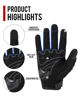 Picture of IRON JIA'S Motorcycle Gloves Full Finger Durable for Road Racing Bike Summer Spring Powersports Support Touch Screen Blue-M