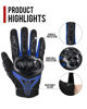 Picture of IRON JIA'S Motorcycle Gloves Full Finger Durable for Road Racing Bike Summer Spring Powersports Support Touch Screen Blue- XL