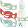 Picture of (3-Pack) Bottle Handles for Dr Brown Baby Bottles with Easy Grip Handles to Hold Their Own Bottle - BPA-Free Soft Silicone (Blue Green Red, Wide-Neck)