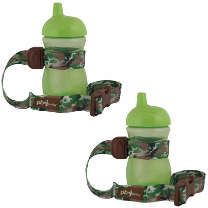 Picture of PBnJ Baby SippyPal Sippy Cup Holder Strap Leash Tether (Green Camo 2-Pack)