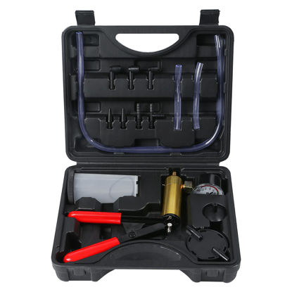 Picture of Yonligonju Brake Bleeder Kit with Hand Vacuum Pump with Gauge Adapters Automotive Brake Fluid Bleeding Set for Bike Car Truck(Black)