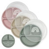 Picture of Hippypotamus Toddler Plates with Suction - 100% Food-Grade Silicone Baby Plates with Lids - Microwave & Dishwasher Safe - BPA Free - Set of 3 (Sage/Blush/Nude with LIDS)